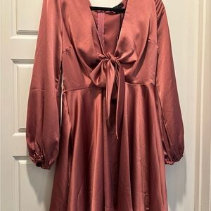 Elegant Long Sleeve Dress in Rose
